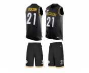 Men's Nike Pittsburgh Steelers #21 Robert Golden Limited Black Tank Top Suit NFL Jersey