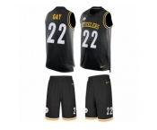 Men's Nike Pittsburgh Steelers #22 William Gay Limited Black Tank Top Suit NFL Jersey