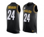 Men's Nike Pittsburgh Steelers #24 Coty Sensabaugh Limited Black Player Name & Number Tank Top NFL Jersey