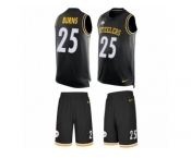 Men's Nike Pittsburgh Steelers #25 Artie Burns Limited Black Tank Top Suit NFL Jersey