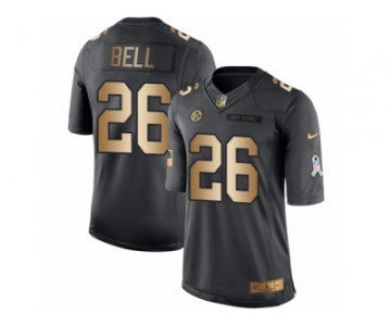 Men's Nike Pittsburgh Steelers #26 Le'Veon Bell Limited Black Gold Salute to Service NFL Jersey
