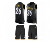Men's Nike Pittsburgh Steelers #26 Le'Veon Bell Limited Black Tank Top Suit NFL Jersey