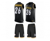 Men's Nike Pittsburgh Steelers #26 Rod Woodson Limited Black Tank Top Suit NFL Jersey