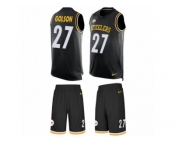 Men's Nike Pittsburgh Steelers #27 Senquez Golson Limited Black Tank Top Suit NFL Jersey