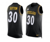 Men's Nike Pittsburgh Steelers #30 Cameron Sutton Limited Black Player Name & Number Tank Top NFL Jersey