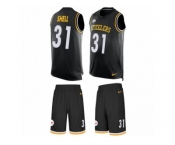 Men's Nike Pittsburgh Steelers #31 Donnie Shell Limited Black Tank Top Suit NFL Jersey