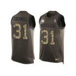 Men's Nike Pittsburgh Steelers #31 Ross Cockrell Limited Green Salute to Service Tank Top NFL Jersey