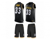 Men's Nike Pittsburgh Steelers #33 Merril Hoge Limited Black Tank Top Suit NFL Jersey