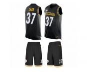 Men's Nike Pittsburgh Steelers #37 Carnell Lake Limited Black Tank Top Suit NFL Jersey