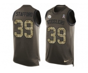 Men's Nike Pittsburgh Steelers #39 Daimion Stafford Limited Green Salute to Service Tank Top NFL Jersey