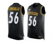 Men's Nike Pittsburgh Steelers #56 Anthony Chickillo Limited Black Player Name & Number Tank Top NFL Jersey