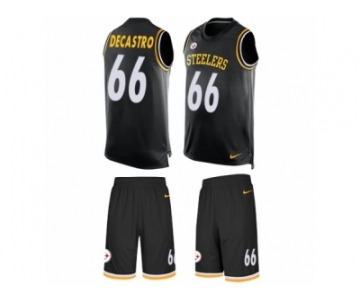 Men's Nike Pittsburgh Steelers #66 David DeCastro Limited Black Tank Top Suit NFL Jersey