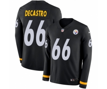 Men's Nike Pittsburgh Steelers #66 David DeCastro Limited Black Therma Long Sleeve NFL Jersey