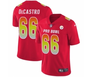 Men's Nike Pittsburgh Steelers #66 David DeCastro Limited Red AFC 2019 Pro Bowl NFL Jersey