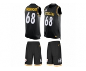 Men's Nike Pittsburgh Steelers #68 L.C. Greenwood Limited Black Tank Top Suit NFL Jersey