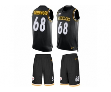Men's Nike Pittsburgh Steelers #68 L.C. Greenwood Limited Black Tank Top Suit NFL Jersey