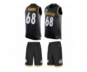 Men's Nike Pittsburgh Steelers #68 Ryan Harris Limited Black Tank Top Suit NFL Jersey