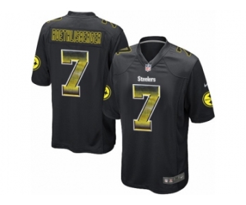 Men's Nike Pittsburgh Steelers #7 Ben Roethlisberger Limited Black Strobe NFL Jersey