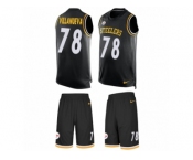 Men's Nike Pittsburgh Steelers #78 Alejandro Villanueva Limited Black Tank Top Suit NFL Jersey