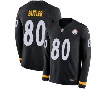 Men's Nike Pittsburgh Steelers #80 Jack Butler Limited Black Therma Long Sleeve NFL Jersey