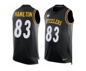 Men's Nike Pittsburgh Steelers #83 Cobi Hamilton Limited Black Player Name & Number Tank Top NFL Jersey