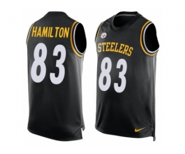 Men's Nike Pittsburgh Steelers #83 Cobi Hamilton Limited Black Player Name & Number Tank Top NFL Jersey