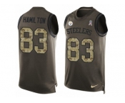Men's Nike Pittsburgh Steelers #83 Cobi Hamilton Limited Green Salute to Service Tank Top NFL Jersey