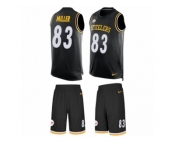 Men's Nike Pittsburgh Steelers #83 Heath Miller Limited Black Tank Top Suit NFL Jersey