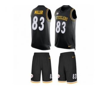 Men's Nike Pittsburgh Steelers #83 Heath Miller Limited Black Tank Top Suit NFL Jersey