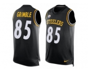 Men's Nike Pittsburgh Steelers #85 Xavier Grimble Limited Black Player Name & Number Tank Top NFL Jersey