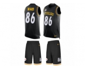 Men's Nike Pittsburgh Steelers #86 Hines Ward Limited Black Tank Top Suit NFL Jersey