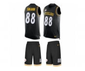 Men's Nike Pittsburgh Steelers #88 Lynn Swann Limited Black Tank Top Suit NFL Jersey