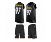 Men's Nike Pittsburgh Steelers #97 Cameron Heyward Limited Black Tank Top Suit NFL Jersey