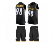 Men's Nike Pittsburgh Steelers #98 Vince Williams Limited Black Tank Top Suit NFL Jersey