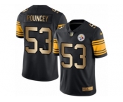 Men's Nike Steelers #53 Maurkice Pouncey Black Stitched NFL Limited Gold Rush Jersey