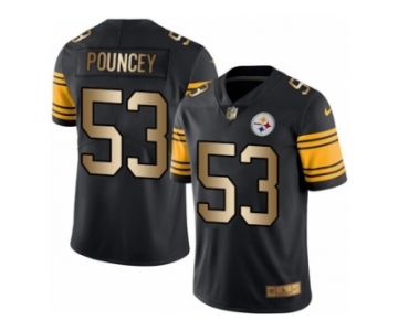 Men's Nike Steelers #53 Maurkice Pouncey Black Stitched NFL Limited Gold Rush Jersey