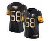Men's Nike Steelers #58 Jack Lambert Black Stitched NFL Limited Gold Rush Jersey