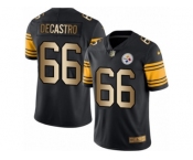 Men's Nike Steelers #66 David DeCastro Black Stitched NFL Limited Gold Rush Jersey