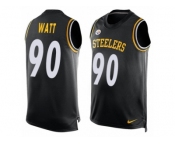 Men's Nike Steelers #90 T.J. Watt Black Team Color Stitched NFL Limited Tank Top Jersey