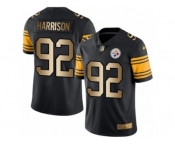 Men's Nike Steelers #92 James Harrison Black Stitched NFL Limited Gold Rush Jersey