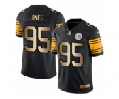 Men's Nike Steelers #95 Greg Lloyd Black Stitched NFL Limited Gold Rush Jersey