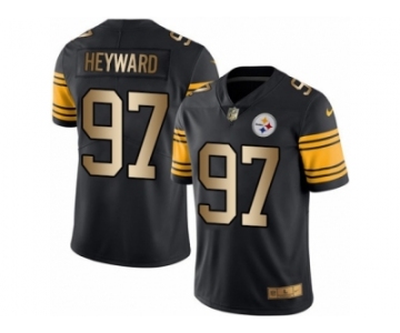 Men's Nike Steelers #97 Cameron Heyward Black Stitched NFL Limited Gold Rush Jersey