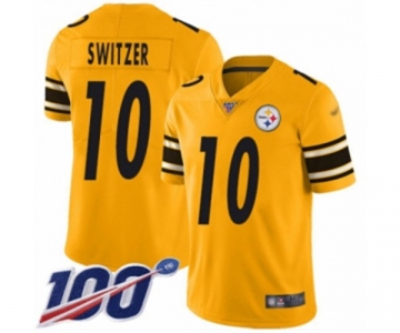 Men's Pittsburgh Steelers #10 Ryan Switzer Limited Gold Inverted Legend 100th Season Football Jersey