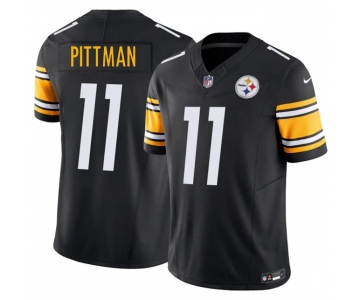 Men's Pittsburgh Steelers #11 Michael Pittman Jr Black 2025 F.U.S.E. Vapor Limited Stitched Football Jersey