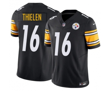 Men's Pittsburgh Steelers #16 Adam Thielen Black 2025 F.U.S.E. Vapor Limited Football Stitched Jersey