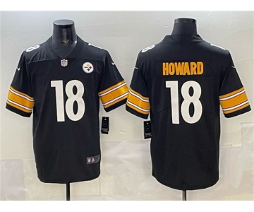 Men's Pittsburgh Steelers #18 Will Howard Black 2025 Vapor Limited Football Stitched Jersey
