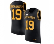 Men's Pittsburgh Steelers #19 JuJu Smith-Schuster Limited Black Rush Player Name & Number Tank Top Football Jersey