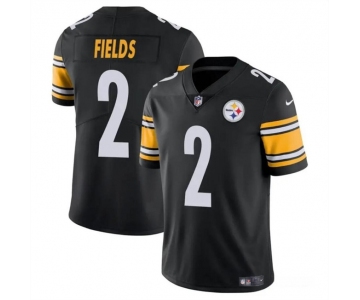 Men's Pittsburgh Steelers #2 Justin Fields Black Vapor Untouchable Limited Football Stitched Jersey