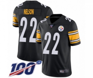 Men's Pittsburgh Steelers #22 Steven Nelson Black Team Color Vapor Untouchable Limited Player 100th Season Football Jersey