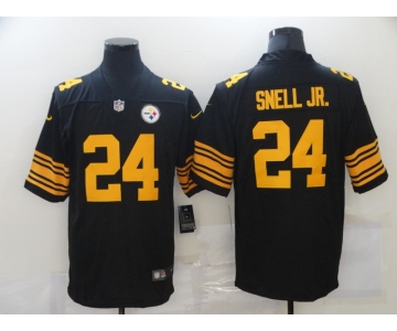 Men's Pittsburgh Steelers #24 Benny Snell Jr. Limited Black Rush Vapor Untouchable Football Jersey